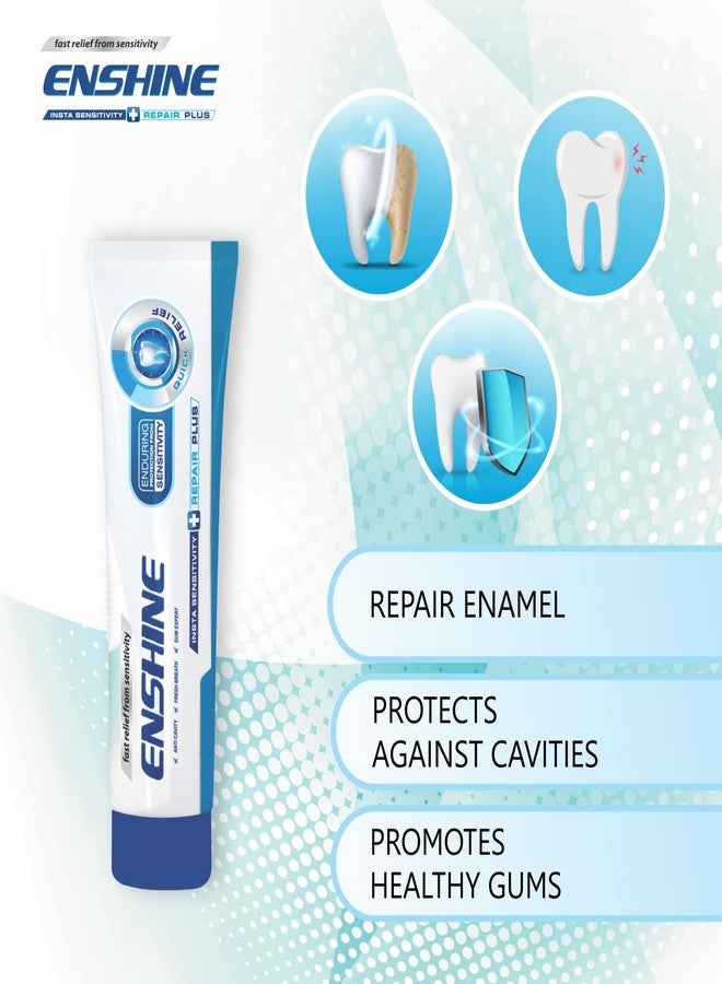 Enshine Oral Care Combo Pack of 5- Herbal Toothpaste (2)100g Each) |Sensitive Toothpaste50g | 2 pc Advance Plus Toothbrush For Helps to Make Teeth Whitening and Relief from Sensitivity | Complete Oral Care Solution Helps to Fight Cavity - Image 5